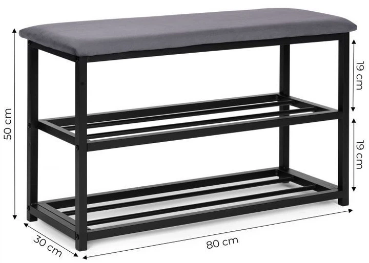 Szafka na buty ModernHome z siedziskiem 80 cm 2 półki (5905817011780) - obraz 5