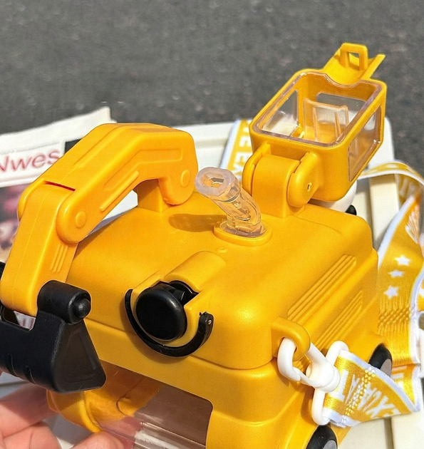 Пляшка для води дитяча ARDESTO Excavator 500 мл іграшка екскаватор синій зі шнурочком - зображення 4