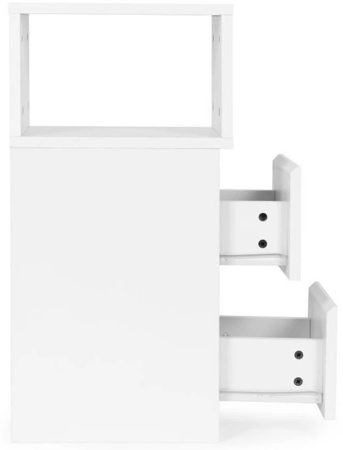 Szafka nocna ModernHome z oświetleniem LED 2 szuflady Biała (5905817011759) - obraz 4