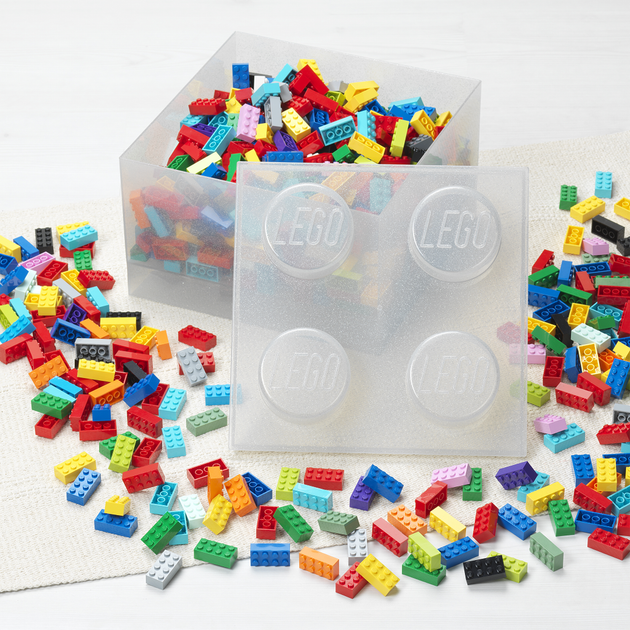 Pojemnik LEGO Klocek 4 Transparentny z brokatem (40090803) (5711938249939) - obraz 3