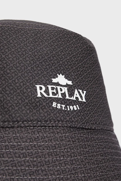 Жіноча темно-сіра панама з візерунком Replay L/XL AW4301.000.A0113B - Фото 3 Жіноча темно-сіра панама з візерунком Replay L/XL AW4301.000.A0113B - изображение 3