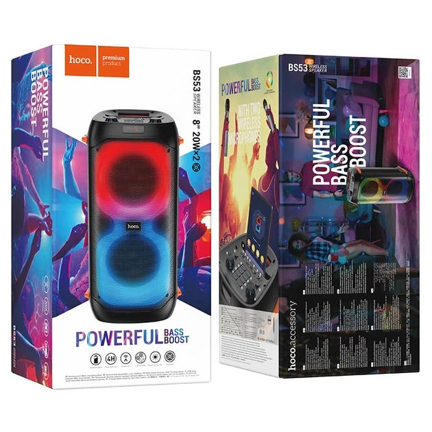 Портативна колонка HOCO BS53 Manhattan wireless dual mic outdoor BT speaker Black - зображення 7