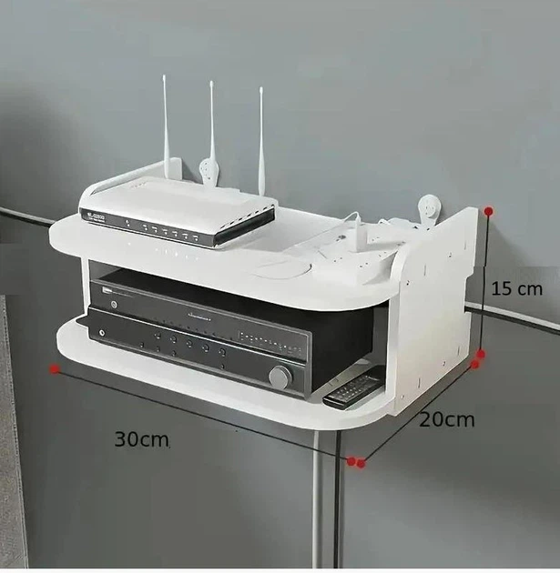Полиця для Wi-Fi роутера, модему, приставки, маршрутизатора 30*20*15 см - Фото 7 Полиця для Wi-Fi роутера, модему, приставки, маршрутизатора 30*20*15 см - зображення 7