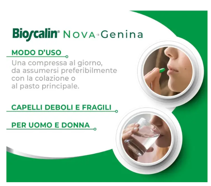Bioscalin Nova Genina 60 шт Біоскалін Італія / для слабкого та ламкого волосся - зображення 4
