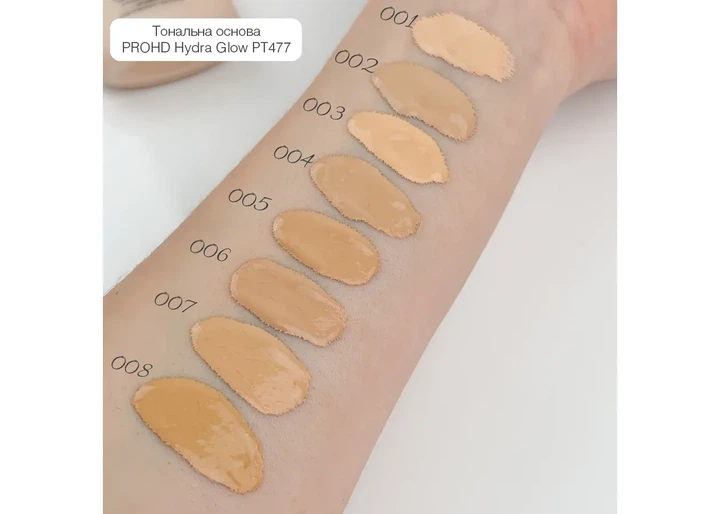 Тональная основа для лица Topface PROHD Hydra Glow Foundation PT477 оттенок 002 Porcelain Veil (холодный бежевый), 30 г - Фото 2 Тональная основа для лица Topface PROHD Hydra Glow Foundation PT477 оттенок 002 Porcelain Veil (холодный бежевый), 30 г - изображение 2