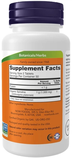 Спіруліна Now Foods 500 мг 200 таблеток (733739026989) - зображення 2