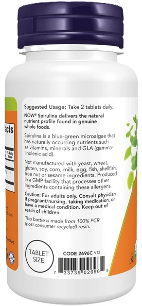 Спіруліна Now Foods 500 мг 200 таблеток (733739026989) - зображення 3