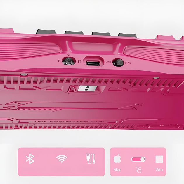 Клавіатура FoWhat NEO75 (GravaStar Mercury K1 Lite) із комбінованим підключенням - Berry Red - зображення 3
