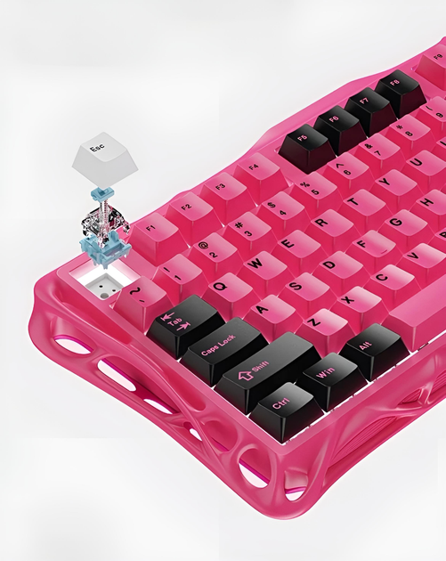 Клавіатура FoWhat NEO75 (GravaStar Mercury K1 Lite) із комбінованим підключенням - Berry Red - зображення 5