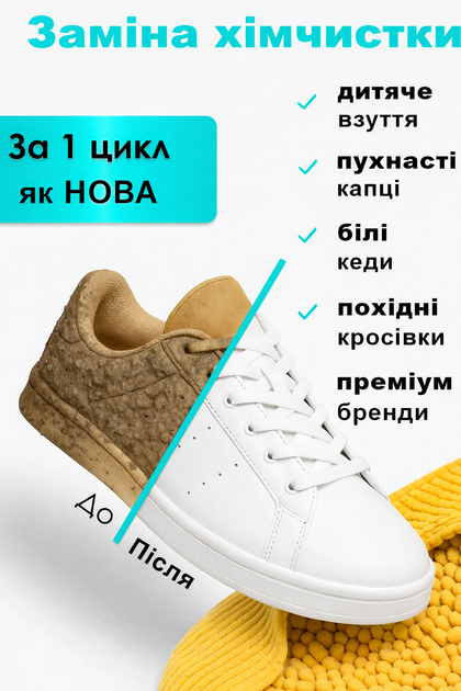 Чохол-мішок для прання взуття з 1800 щупальцями / Підходить для всіх типів кедів і кросівок / До 50 розміру / Жовтий колір - зображення 2