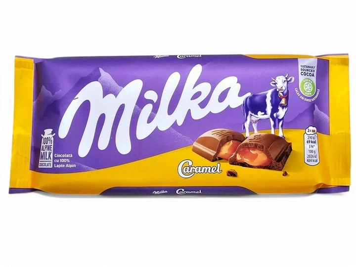 Молочний шоколад Milka Caramel 100г - Фото 1 Молочний шоколад Milka Caramel 100г - зображення 1