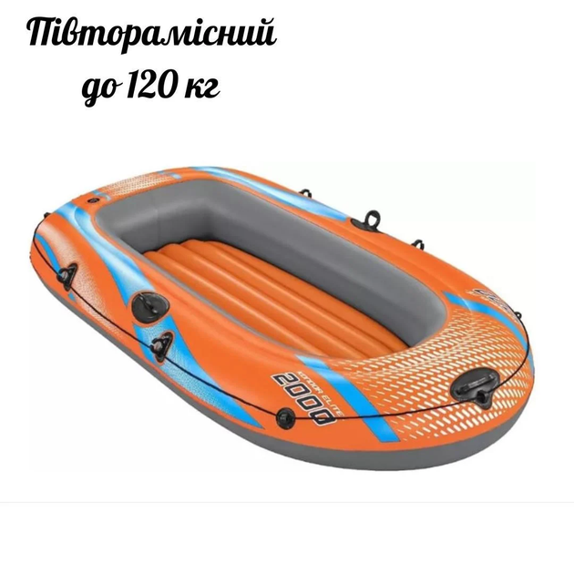 Надувная лодка Bestway Kondor Elite 2000 61139 196×106 см до 120 кг - изображение 8