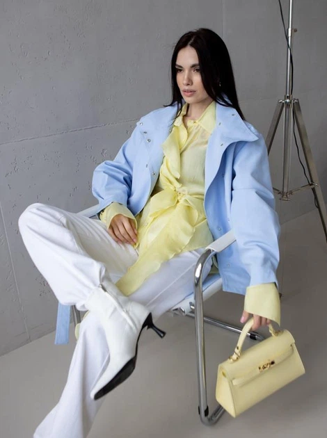 Женский тренч Франция LEO PRIDE 0191 46-48 Голубой ( LP - 0191/3 C ) - изображение 14