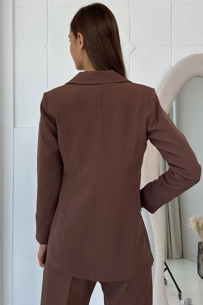 Жіночий піджак оверсайз з кишенями Nenka XL Коричневий (nenka3226-XL) - изображение 4