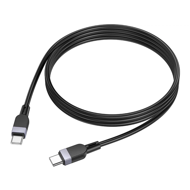 Кабель для зарядки і передачі даних USB Hoco X109 Silicone 60W/3A Type-C to Type-C 1m Black - зображення 4