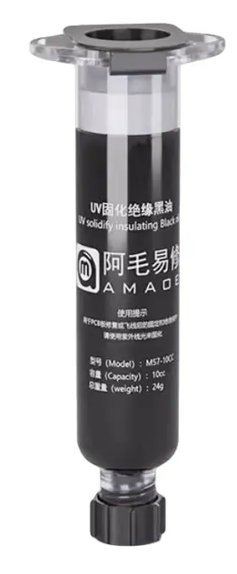 Ультрафіолетовий лак Amaoe M57-10CC (24g) Black — оригінал | Паяльна маска для ремонту плат - зображення 2