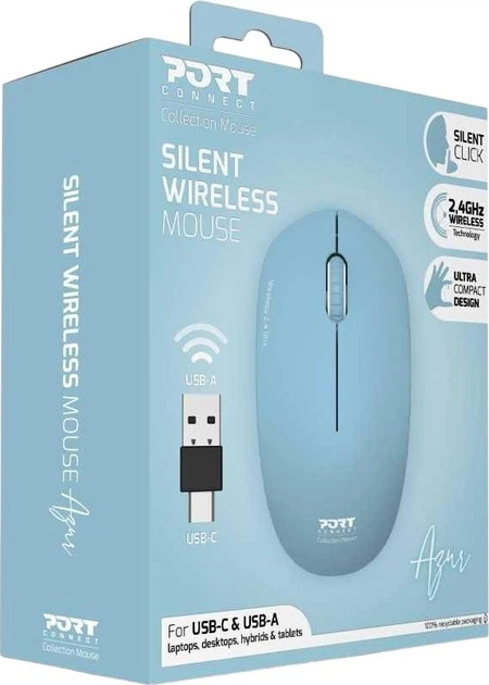 Mysz PORT Designs Collection II Wireless Pastel Blue (3567049005443) - obraz 4