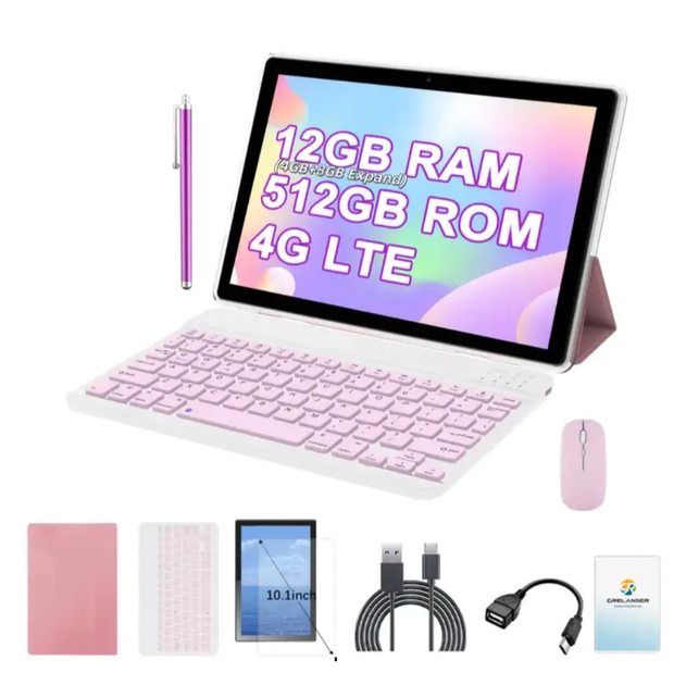 Розовый планшет-ноутбук Crelander T40 | 512 GB | Dual SIM | 12 GB RAM | 10.1" - Фото 1 Розовый планшет-ноутбук Crelander T40 | 512 GB | Dual SIM | 12 GB RAM | 10.1" - изображение 1