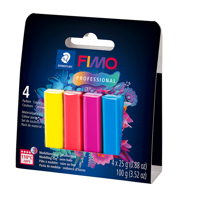 Набор пластики Professional True colours 4х25г Fimo - Фото 1 Набор пластики Professional True colours 4х25г Fimo - изображение 1