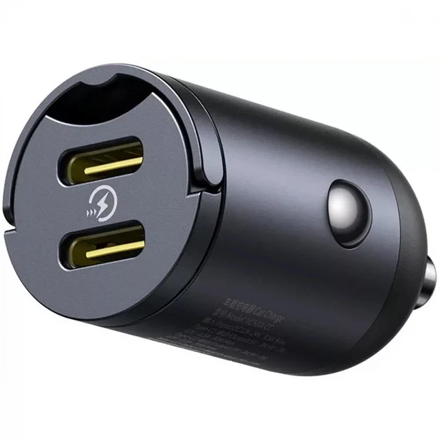 Автомобільний зарядний пристрій Baseus Tiny Star Mini Car Charger 2Type-C 30W C00035001121-03 Black - Фото 4 Автомобільний зарядний пристрій Baseus Tiny Star Mini Car Charger 2Type-C 30W C00035001121-03 Black - зображення 4