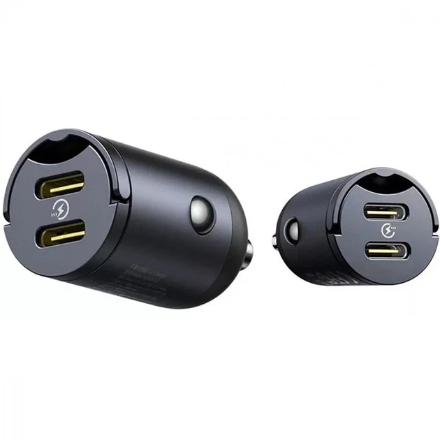 Автомобільний зарядний пристрій Baseus Tiny Star Mini Car Charger 2Type-C 30W C00035001121-03 Black - Фото 5 Автомобільний зарядний пристрій Baseus Tiny Star Mini Car Charger 2Type-C 30W C00035001121-03 Black - зображення 5