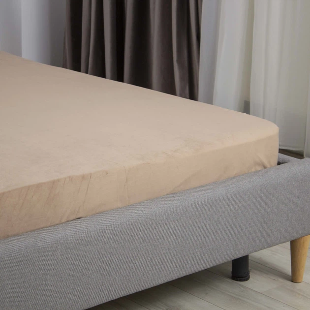 Простирадло ТЕП "VELOUR" з резинкою капучіно, 180x200 - Фото 4 Простирадло ТЕП "VELOUR" з резинкою капучіно, 180x200 - зображення 4
