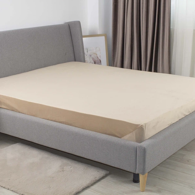 Простирадло ТЕП "VELOUR" з резинкою золотий беж, 180x200 - Фото 2 Простирадло ТЕП "VELOUR" з резинкою золотий беж, 180x200 - зображення 2