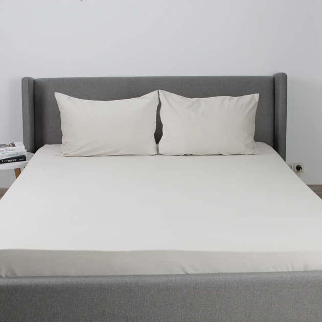Простирадло ТЕП "VELOUR" з резинкою світло-сіре, 180x200 - Фото 1 Простирадло ТЕП "VELOUR" з резинкою світло-сіре, 180x200 - изображение 1