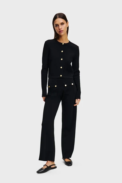 Жіноча чорний кардиган BUTTON CARDIGAN Karl Lagerfeld M A2W18028 - Фото 2 Жіноча чорний кардиган BUTTON CARDIGAN Karl Lagerfeld M A2W18028 - изображение 2