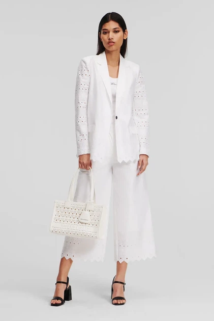 Жіночий білий жакет EMBROIDERY Karl Lagerfeld 40 241W1401 - Фото 2 Жіночий білий жакет EMBROIDERY Karl Lagerfeld 40 241W1401 - зображення 2
