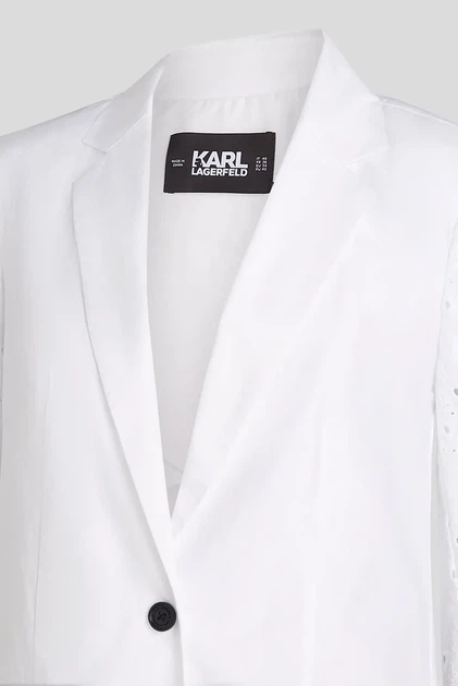 Жіночий білий жакет EMBROIDERY Karl Lagerfeld 40 241W1401 - Фото 5 Жіночий білий жакет EMBROIDERY Karl Lagerfeld 40 241W1401 - зображення 5