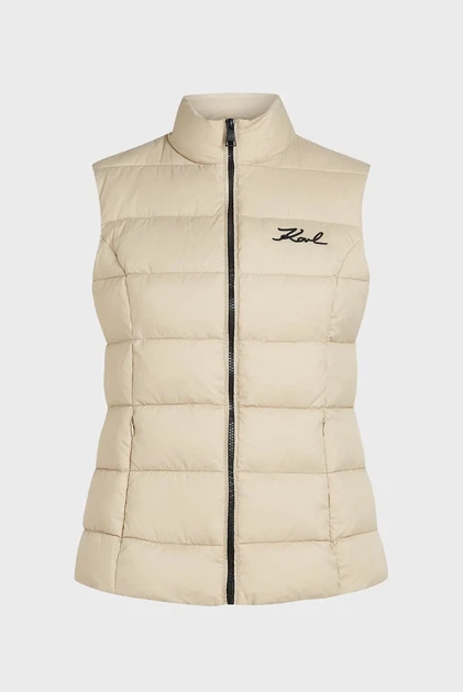 Жіночий бежевий жилет LIGHTWEIGHT PUFFER GILET Karl Lagerfeld 40 246W1512 - Фото 5 Жіночий бежевий жилет LIGHTWEIGHT PUFFER GILET Karl Lagerfeld 40 246W1512 - зображення 5