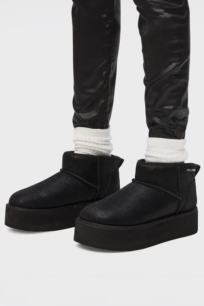 Жіночі чорні замшеві уггі THERMO Lo Pull On Boot Karl Lagerfeld 37 KL48523 - зображення 7