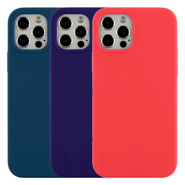 Чехол силиконовый Full Size для iPhone 12 12 Pro защитный с микрофиброй внутри красный - зображення 2