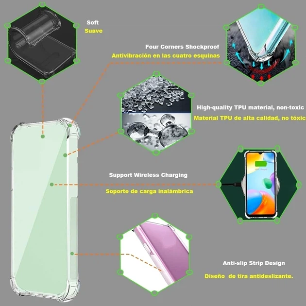 Прозрачный чехол TPU для Infinix Hot 30 защита камеры легкий с усиленными углами Transparent - зображення 5