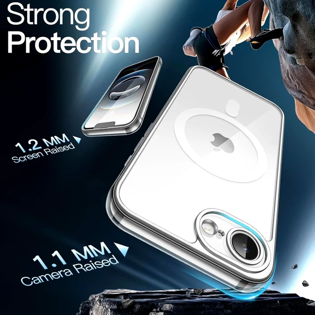 Прозрачный чехол TPU Clear Case с MagSafe для iPhone 16e защита камеры легкий и тонкий Transparent - зображення 8
