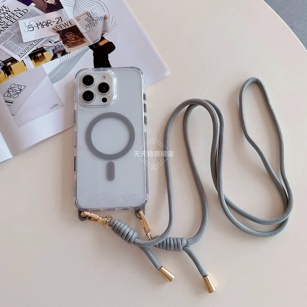 Чехол TPU+PC LanyardCase с MagSafe для iPhone 13 Pro противоударный серый Titanium grey - Фото 5 Чехол TPU+PC LanyardCase с MagSafe для iPhone 13 Pro противоударный серый Titanium grey - зображення 5