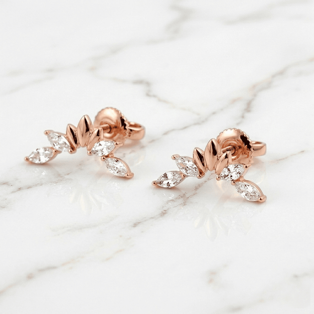 Серьги-гвоздики из красного золота Crystal Crown (з40067.1) - изображение 2
