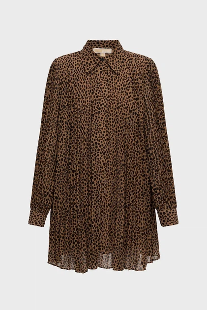 Жіноча коричнева сукня з візерунком Michael Kors M MR582QYGRY - Фото 8 Жіноча коричнева сукня з візерунком Michael Kors M MR582QYGRY - изображение 8
