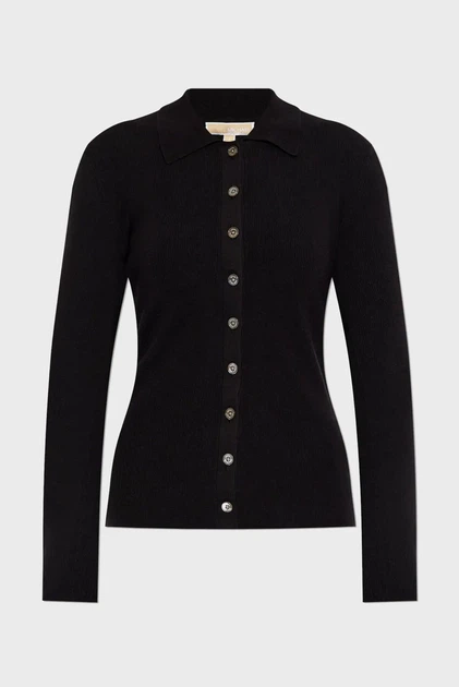 Жіночий чорний кардиган FITTED RIBED LS BUTTON UP Michael Kors S MR56135GW2 - изображение 8