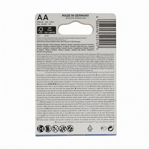 Батарейки Varta Longlife AA (LR6) 1.5V щелочные, комплект 4 шт - изображение 2