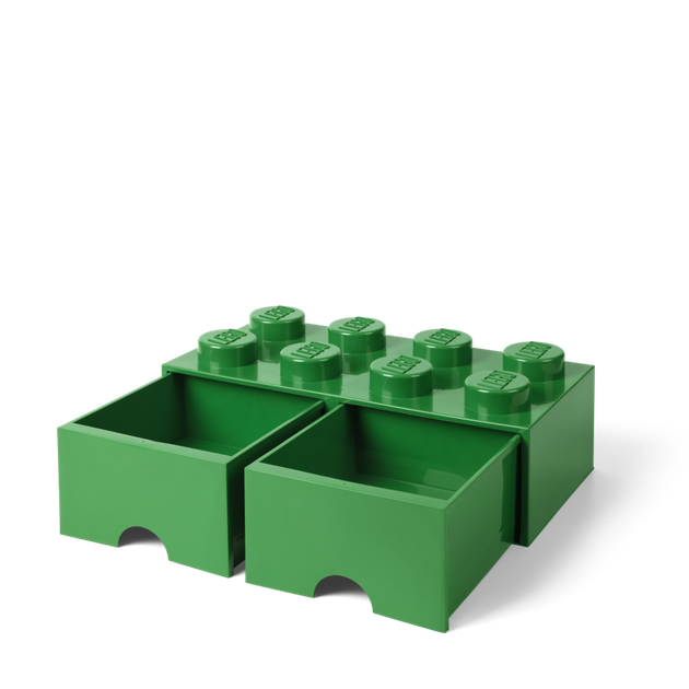 Pojemnik LEGO klocek z szufladami 8 Zielony (5711938029548) - obraz 3