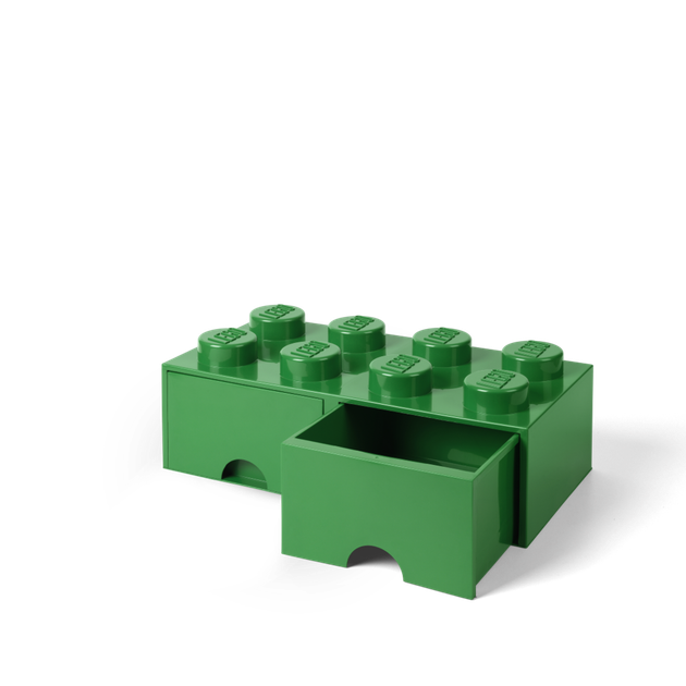 Pojemnik LEGO klocek z szufladami 8 Zielony (5711938029548) - obraz 4
