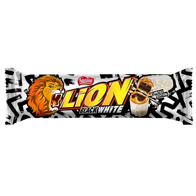 Упаковка батончиків Lion Black&White зі смаком брауні, м’якою карамеллю та пшеничними кріпсами 42 г * 24 шт - зображення 2