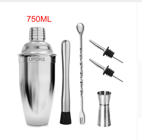 Коктейльний шейкер-змішувач 750 ml 6 предметів Шейкер коктейль - Фото 1 Коктейльний шейкер-змішувач 750 ml 6 предметів Шейкер коктейль - зображення 1