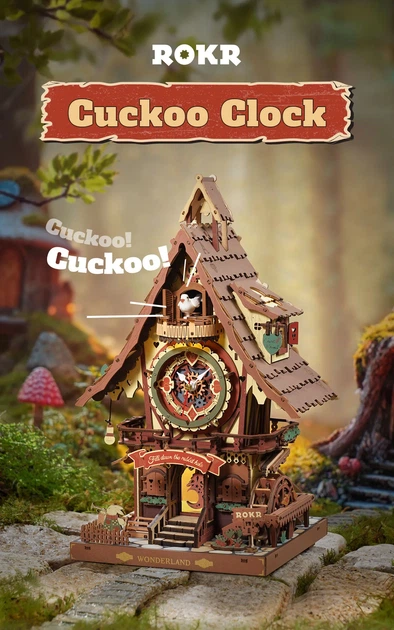 Механічний 3D-пазл Rokr Cuckoo Clock 435 деталей (LC901C) - Фото 2 Механічний 3D-пазл Rokr Cuckoo Clock 435 деталей (LC901C) - зображення 2