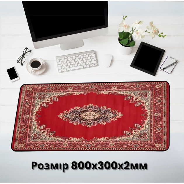 Коврик для мыши ретро 300×800×2 мм в персидском стиле, резиновый настольный коврик для ПК и ноутбука - изображение 5