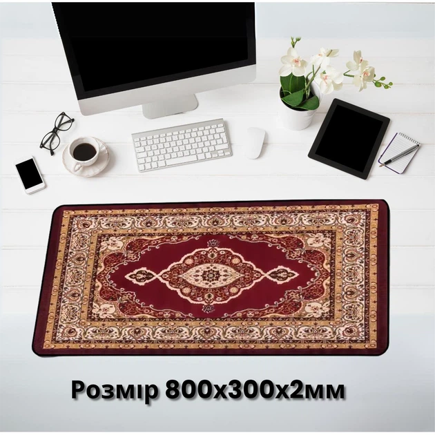 Коврик для мыши 300×800×2 мм в персидском стиле, практичный килимок ретро для компьютера, клавиатуры и офисного использования - изображение 4