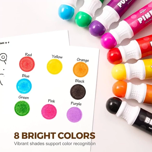 Набір для малювання Jar Melo Точкова живопис для малюків, крапкові ДОТ маркери, 8 кольорів ( JA94730) - зображення 2