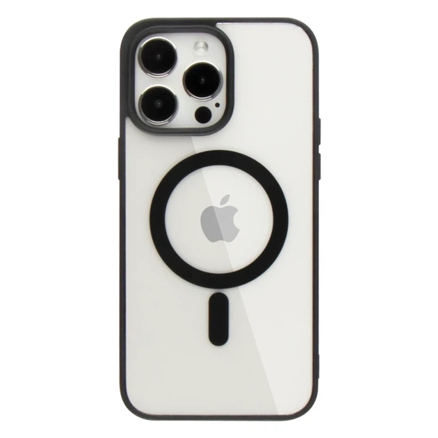 Чехол TPU Color с MagSafe для iPhone 14 Pro черный противоударный с защитой камеры - Фото 1 Чехол TPU Color с MagSafe для iPhone 14 Pro черный противоударный с защитой камеры - изображение 1